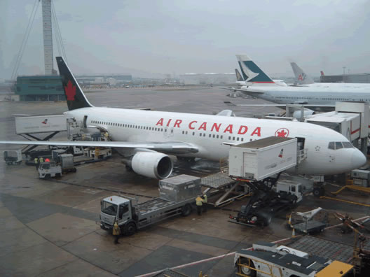 Air Canada aircraft during turnround