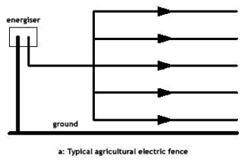 Configuration of a typical agricultural electric fence