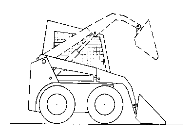 a drawing of a skid steer loader