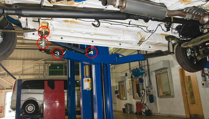 Key parts of a vehicle lift