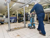 Cleaner ensuring that floors and traffic routes are cleaned as required