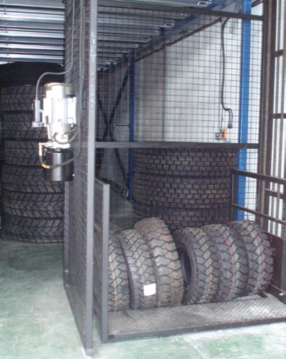 Tyres in hoist