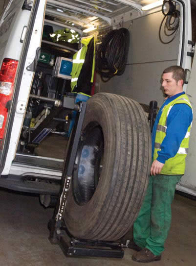 Van with wheel lift