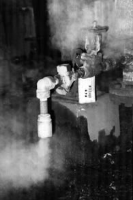 Typical steam discharge with silencer