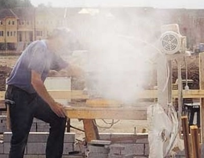 Person surrounded by dust in the air