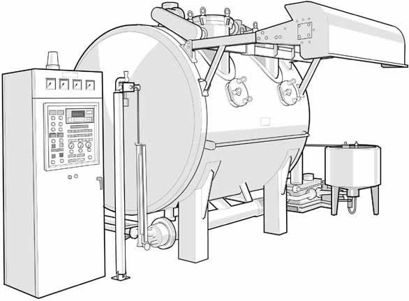 1 High temperature dyer for fabric with multi-bolted doors