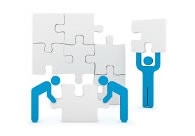 Logo showing people holding jigsaw pieces